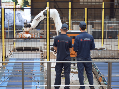 Imagen robot de encestado desencestado robotizado automatizado